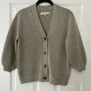 LOFT Women's Heathered Sage Green Cardigan